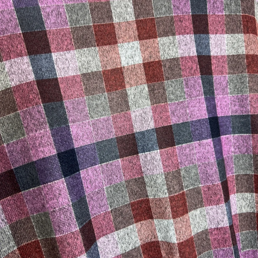 LANE BRYANT Women’s Classic Faux-Wrap Plaid Top Long Sleeve Shirt Size 26-28/4X